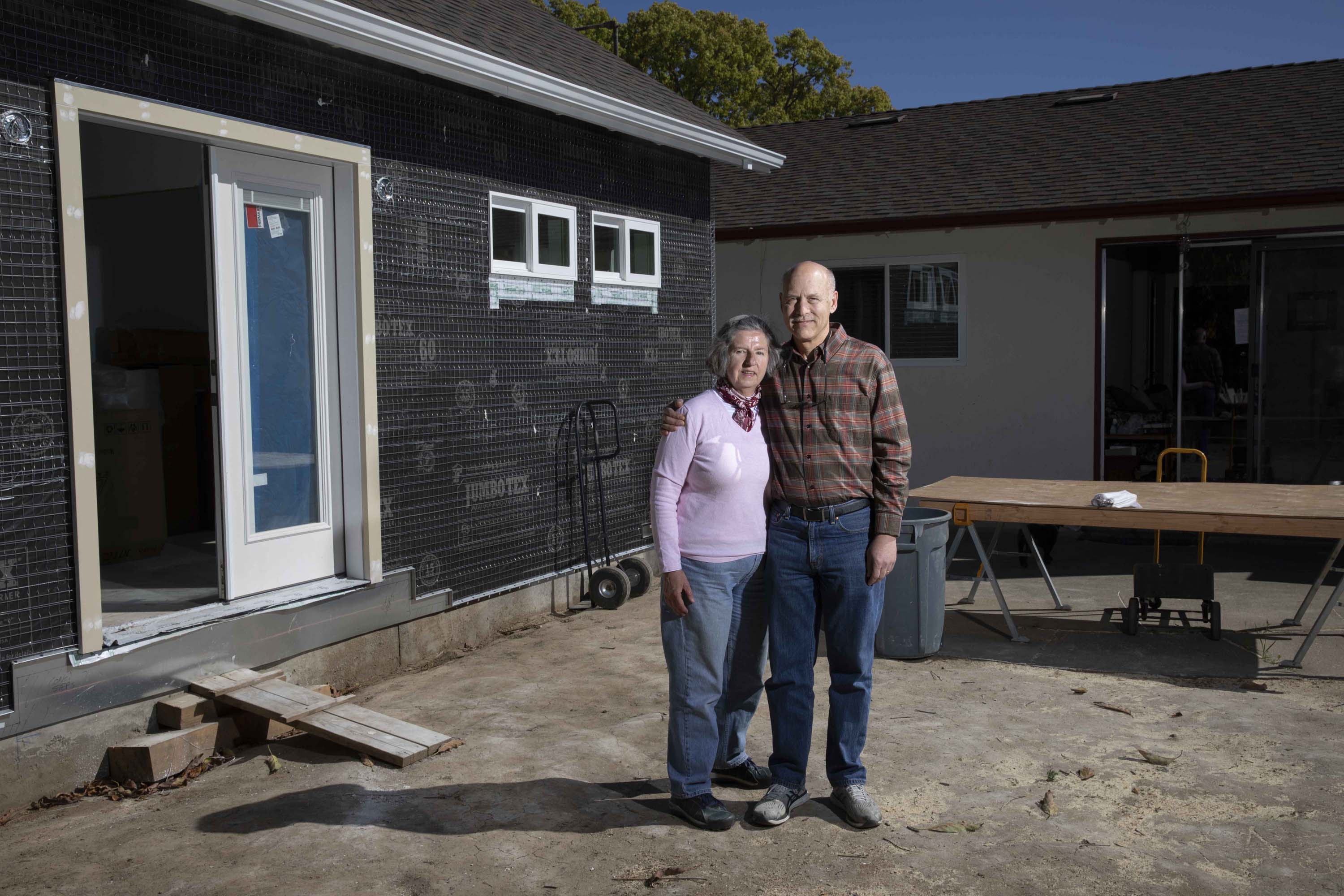 Paul and Rosa Boehm's backyard is currently a construction site. They're having an Accessory Dwelling Unit built in the backyard of their west San Jose home.